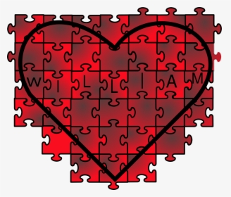 Red And Black Puzzle Heart, HD Png Download, Transparent PNG