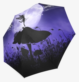 A Beautiful Fairy Dancing On A Mushroom Silhouette - Fairies Inverted Umbrella, HD Png Download, Transparent PNG