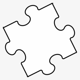 Black White Puzzle Piece Clip Art At Clker - Puzzle Piece White Png, Transparent Png, Transparent PNG