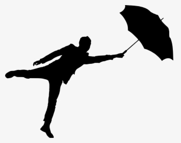 Clip Art Portable Network Graphics Silhouette Vector - Man Holding Umbrella Silhouette, HD Png Download, Transparent PNG