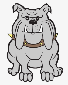 Gray, Happy, Dog, Bulldog, Pet, Collar, Spiked, Spikes - Bulldog Clipart Happy, HD Png Download, Transparent PNG