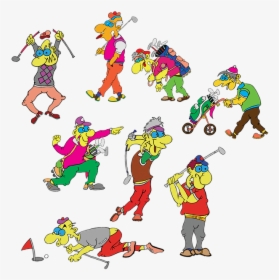 Golfers, Athletes, The Form Of, Drawing, Players - Kreslený Športovci, HD Png Download, Transparent PNG