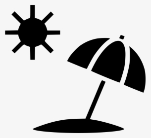 Sun Summer Umbrella Beach - Beach Symbol Png, Transparent Png, Transparent PNG