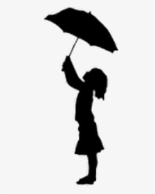 Silhouette Girl Holding Umbrella Clipart , Png Download - Person With Umbrella Silhouette, Transparent Png, Transparent PNG