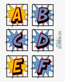 Superhero Word Wall Alphabet - Superhero Letter Template, HD Png Download, Transparent PNG