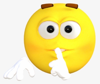 Transparent Silly Faces Clipart - Shush Emoji Black Background, HD Png Download, Transparent PNG