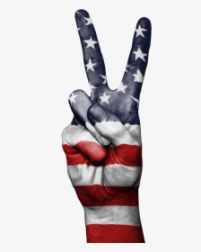 United States Flag Png Image Free Download Searchpng - Red White And Blue Hand Peace Sign, Transparent Png, Transparent PNG
