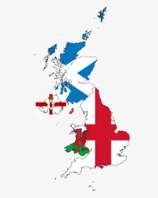 United Kingdom And Northern Ireland Flag Map - Map Of The Uk Flags, HD Png Download, Transparent PNG