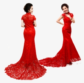 Asian Bridal Gowns Png Free Background - Expensive Chinese Wedding Dress, Transparent Png, Transparent PNG