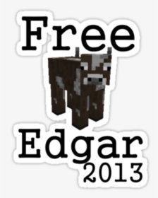 Free Edgar 2013 Earring Text - Minecraft Cow, HD Png Download, Transparent PNG