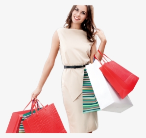 Woman With Shopping Bag Png, Transparent Png, Transparent PNG