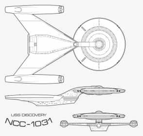 Uss Discovery Star Trek Starship Enterprise Sketch - Star Trek Discovery Schematics, HD Png Download, Transparent PNG