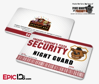 Night Guard Freddy Fazbear S Pizza Fnaf Id Badge - Fnaf Night Guard Badge, HD Png Download, Transparent PNG