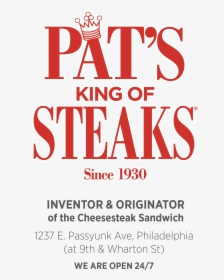 Logowaddress2 - Pat's King Of Steaks Logo, HD Png Download, Transparent PNG