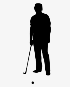 Golfing Clipart Golf Equipment - Golfer Standing Silhouette, HD Png Download, Transparent PNG
