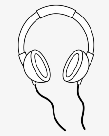 28 Collection Of Computer Headphone Drawing - Headphones Clipart Black And White, HD Png Download, Transparent PNG