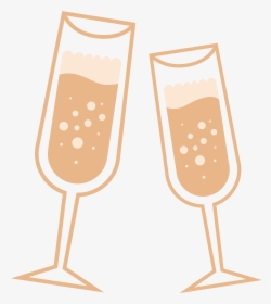 Png Of Wine Glasses Toasting - 2 Champagne Glass Vector, Transparent Png, Transparent PNG