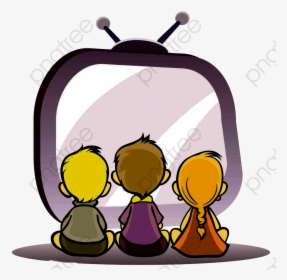 Watching Tv Child - Children Watching Tv Clipart, HD Png Download, Transparent PNG