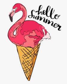 Flamingo And Ice Cream Clipart , Transparent Cartoons - Summer Ice Cream Clipart, HD Png Download, Transparent PNG