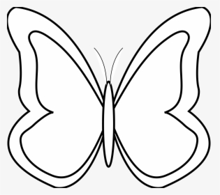 Black Butterfly Clip Art - Simple Butterfly Clipart Black And White, HD Png Download, Transparent PNG