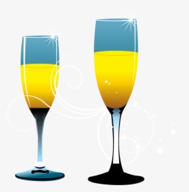 Champagne Glass Yellow - Wine Glass, HD Png Download, Transparent PNG