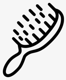 Hair Brush - Hairbrush Clipart Black And White, HD Png Download, Transparent PNG