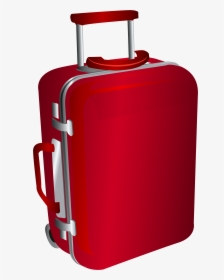 Red Trolley Travel Bag Png Clipart Image - Trolly Bag Png File, Transparent Png, Transparent PNG