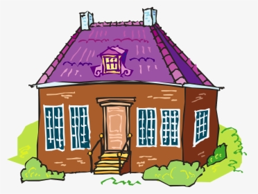 House, Brick, Brown, Purple, Steps, Door, Bushes, Roof - Quartering Act Easy Drawing, HD Png Download, Transparent PNG