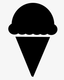 Ice Cream Cones Gelato Waffle Clip Art - Ice Cream Cone Clipart Black, HD Png Download, Transparent PNG