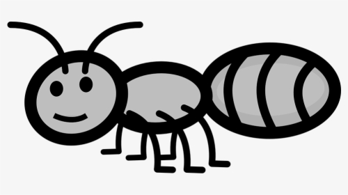 Ant Happy Smile Antenna Grey Legs Insect Bug - Clipart Black And White Ant, HD Png Download, Transparent PNG