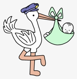 Transparent Diaper Clipart Png - Baby Arrival Stork Baby Announcement, Png Download, Transparent PNG