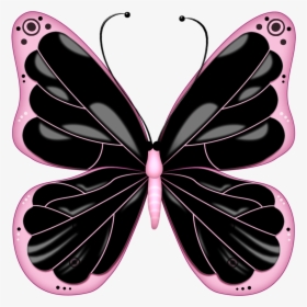 Butterfly Black And Pink, HD Png Download, Transparent PNG