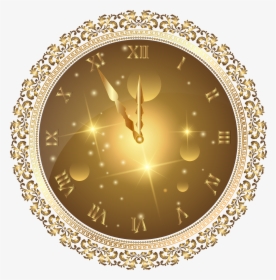 Gold New Year S Clock Png Transparent Clip Art Image - New Year Clock Png, Png Download, Transparent PNG
