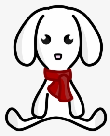 Puppy, Dog, Pet, White, Scarf, Red - Clipart Dog Snow, HD Png Download, Transparent PNG