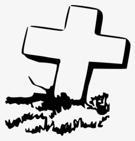 Gravestone, Dead, Cross, Silhouette, Peace, Crosses - Cross Grave Clipart, HD Png Download, Transparent PNG