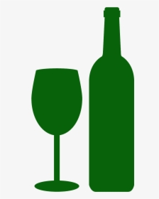 Wine Glass And Bottle Silhouette, HD Png Download, Transparent PNG