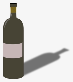 Wine Bottle And Glass Png - Wine Bottle With Shadow .png, Transparent Png, Transparent PNG