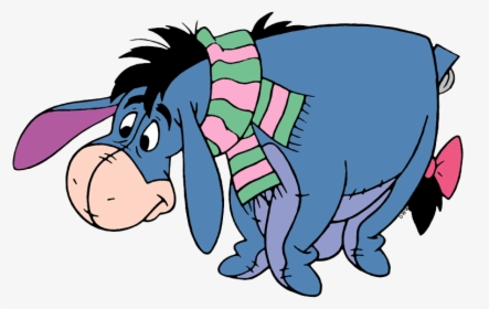 New Wearing A Scarf - Eeyore Wearing Scarf, HD Png Download, Transparent PNG