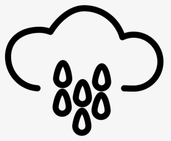 Rain Cloud Outline With Water Drops - Nube Con Agua Png, Transparent Png, Transparent PNG