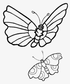 Transparent Butterfly Clipart Png Black And White - Many Butterflies Cartoon Black And White, Png Download, Transparent PNG