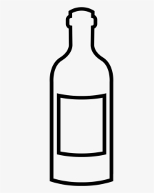 Clip Art Drawings Of Wine Bottles - Glass Bottle Clipart Black And White, HD Png Download, Transparent PNG