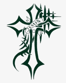 Tribal Cross Drawing Png Transparent Images - Tattoo Jesus Cross Logo, Png Download, Transparent PNG