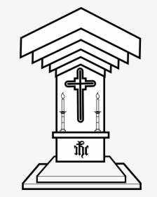 Church Altar Drawing - Altar Black And White, HD Png Download, Transparent PNG