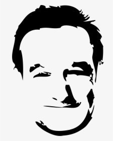 Robin Williams Drawing Outline - Robin Williams Silhouette Print, HD Png Download, Transparent PNG