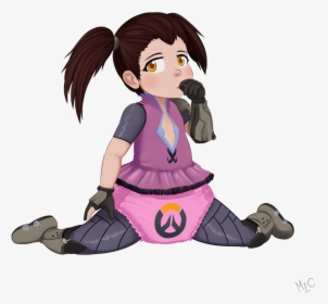 Cartoon,animated Character,clip Art,anime,style,drawing - Widowmaker In A Diaper, HD Png Download, Transparent PNG
