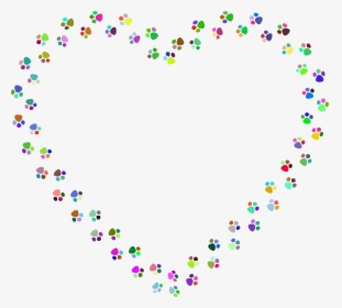 Colorful Paw Prints Heart Mark Ii Clip Arts - Paw Print Backgrounds Free, HD Png Download, Transparent PNG