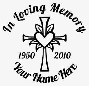 In Loving Memory Cross With Heart Sticker Designer - Loving Memory Of Svg, HD Png Download, Transparent PNG