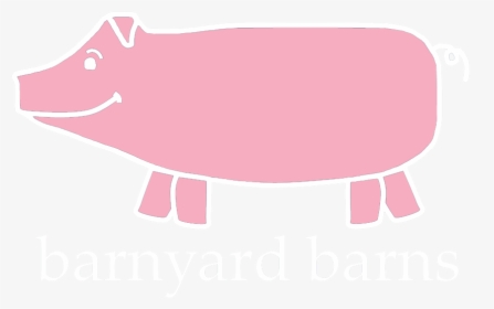Barnyard Barns Pink Pig White Outline , Png Download - Domestic Pig, Transparent Png, Transparent PNG