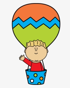 Ballon Drawing Baby Boy - Boy In A Hot Air Balloon, HD Png Download, Transparent PNG