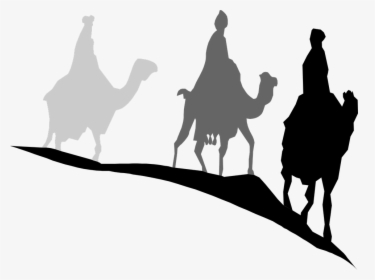 Black Silhouette Nativity Scene Wise Men, HD Png Download, Transparent PNG